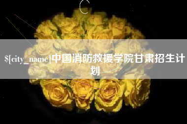河池中国消防救援学院甘肃招生计划