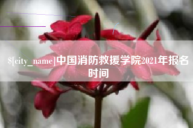 河池中国消防救援学院2021年报名时间