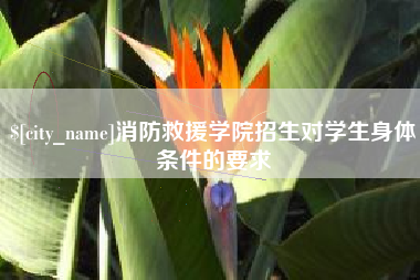 河池消防救援学院招生对学生身体条件的要求