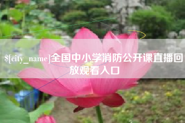 河池全国中小学消防公开课直播回放观看入口
