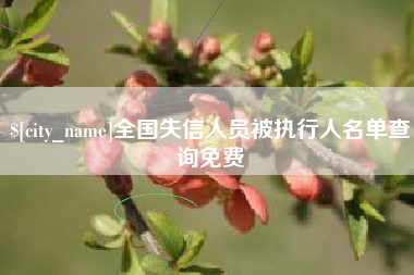 河池全国失信人员被执行人名单查询免费