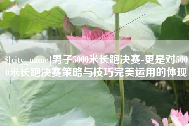河池男子5000米长跑决赛-更是对5000米长跑决赛策略与技巧完美运用的体现