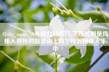 河池60米接力赛技巧-下压式则是传棒人将棒的前部由上向下传到接棒人手中
