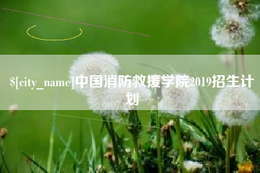 河池中国消防救援学院2019招生计划