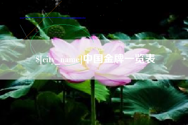 河池中国金牌一览表