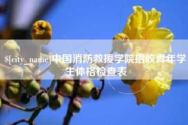 河池中国消防救援学院招收青年学生体格检查表
